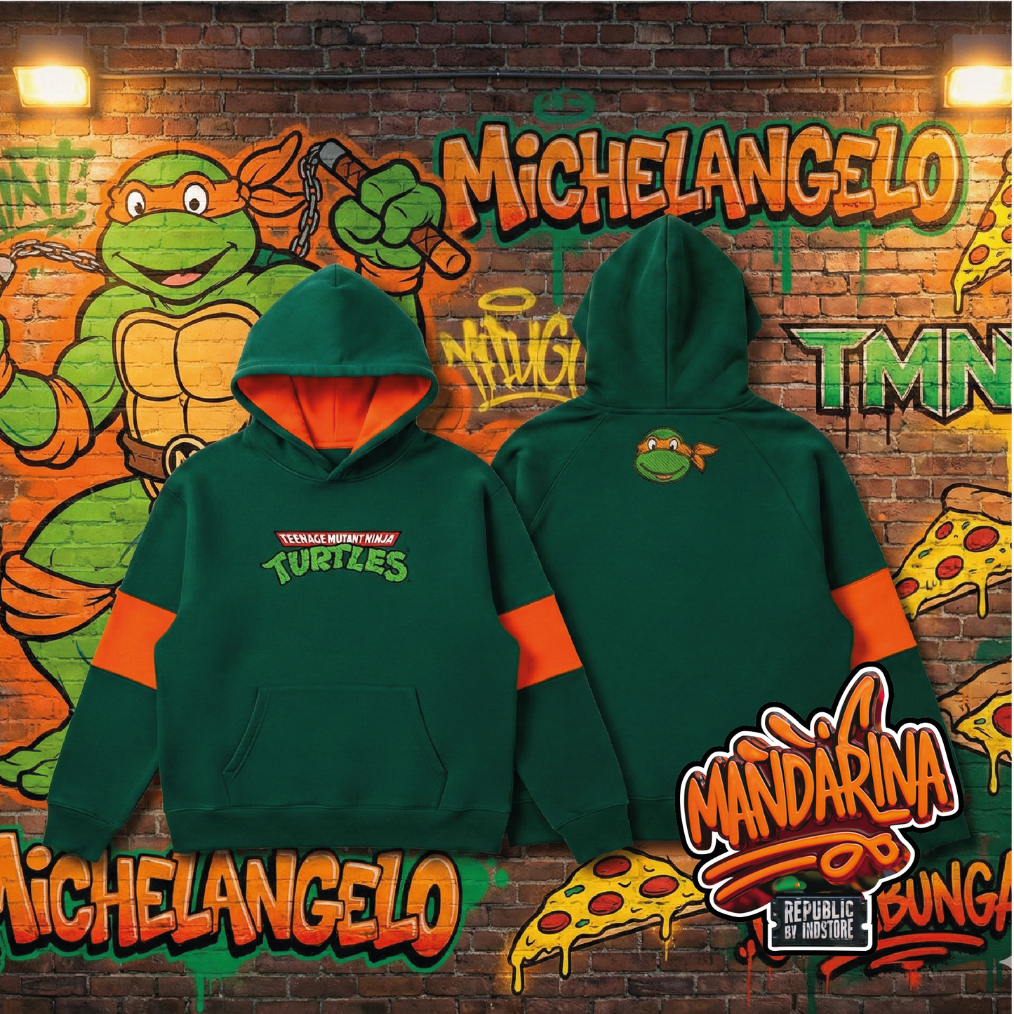 HOODIE TORTUGAS NINJA - Michelangelo COWABUNGA