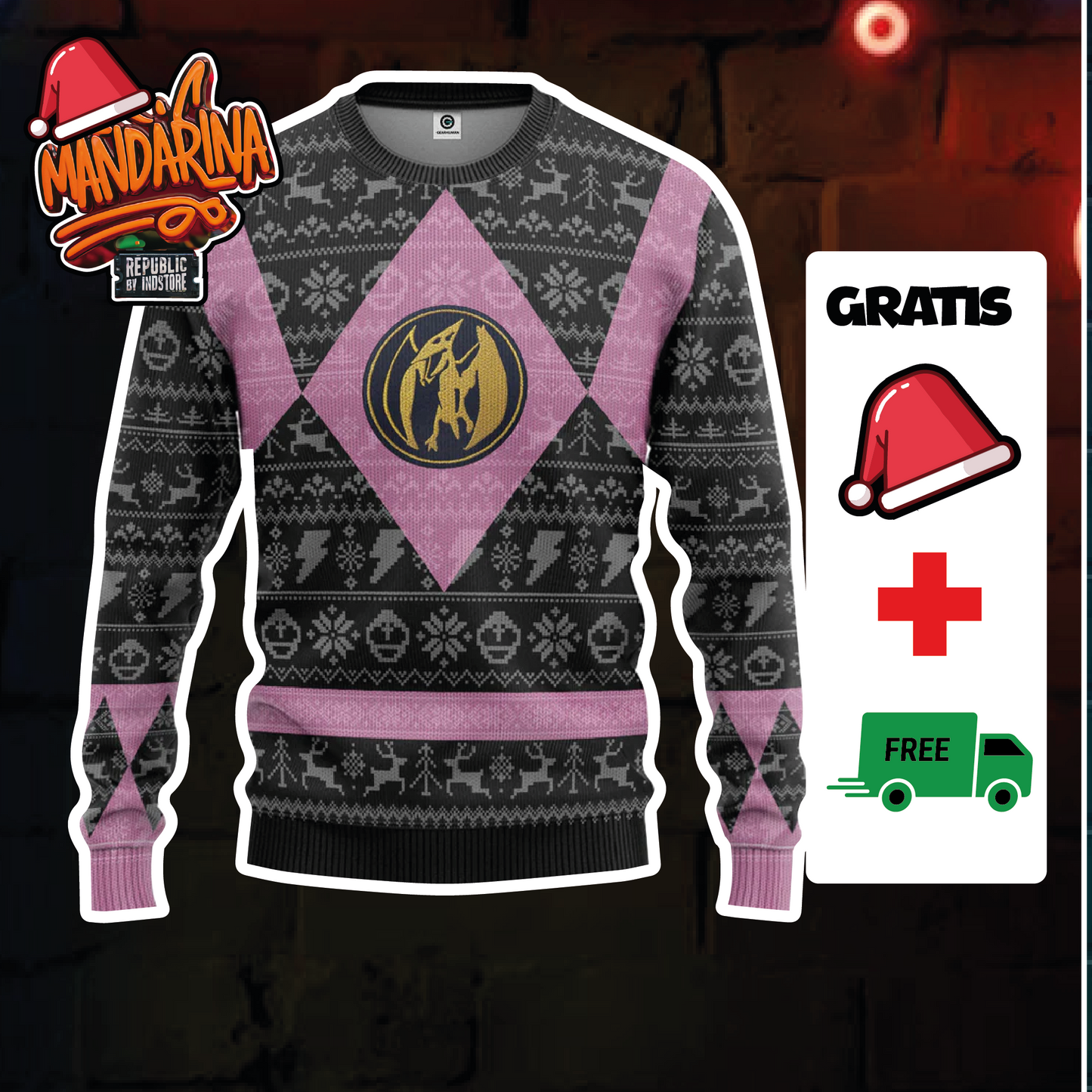 Ugly Sweaters Power Ranger - Pink Ranger