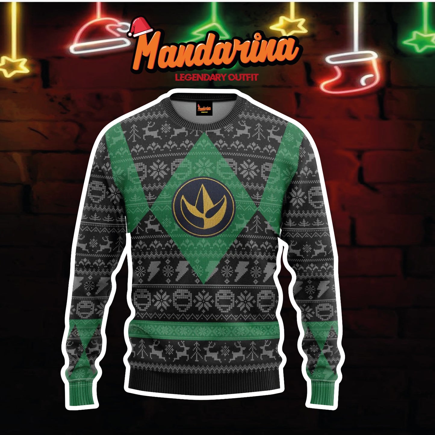 Ugly Sweaters Power Ranger - Green