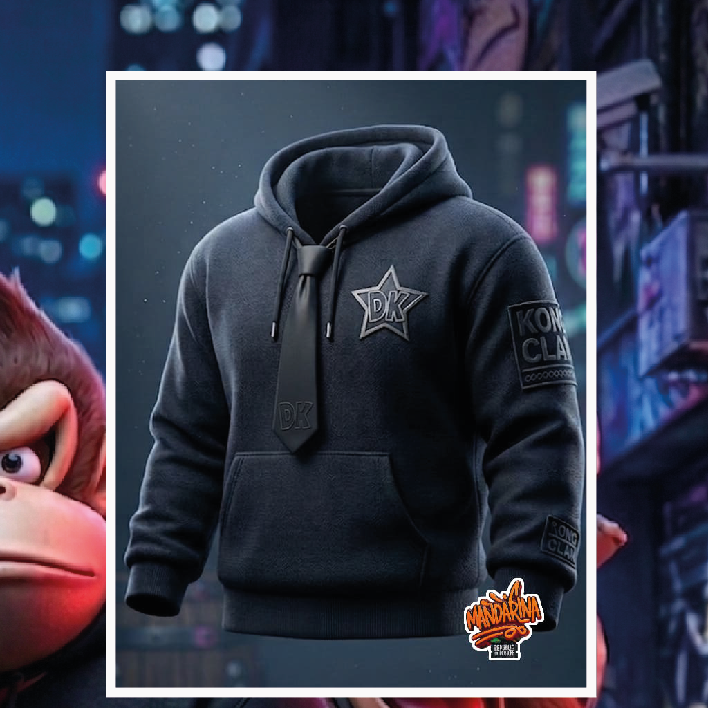 Hoodie Donkey Kong Ecuador | Sudadera Gamer Retro - Corbata Negra