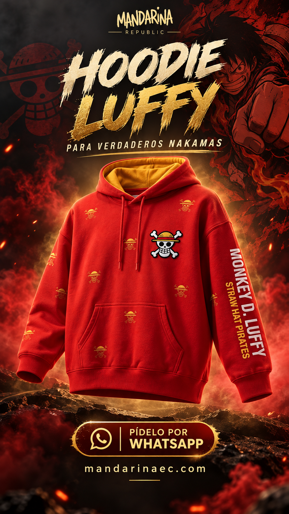 Hoodie One Piece Luffy Ecuador | Nakamas Red Envío Gratis