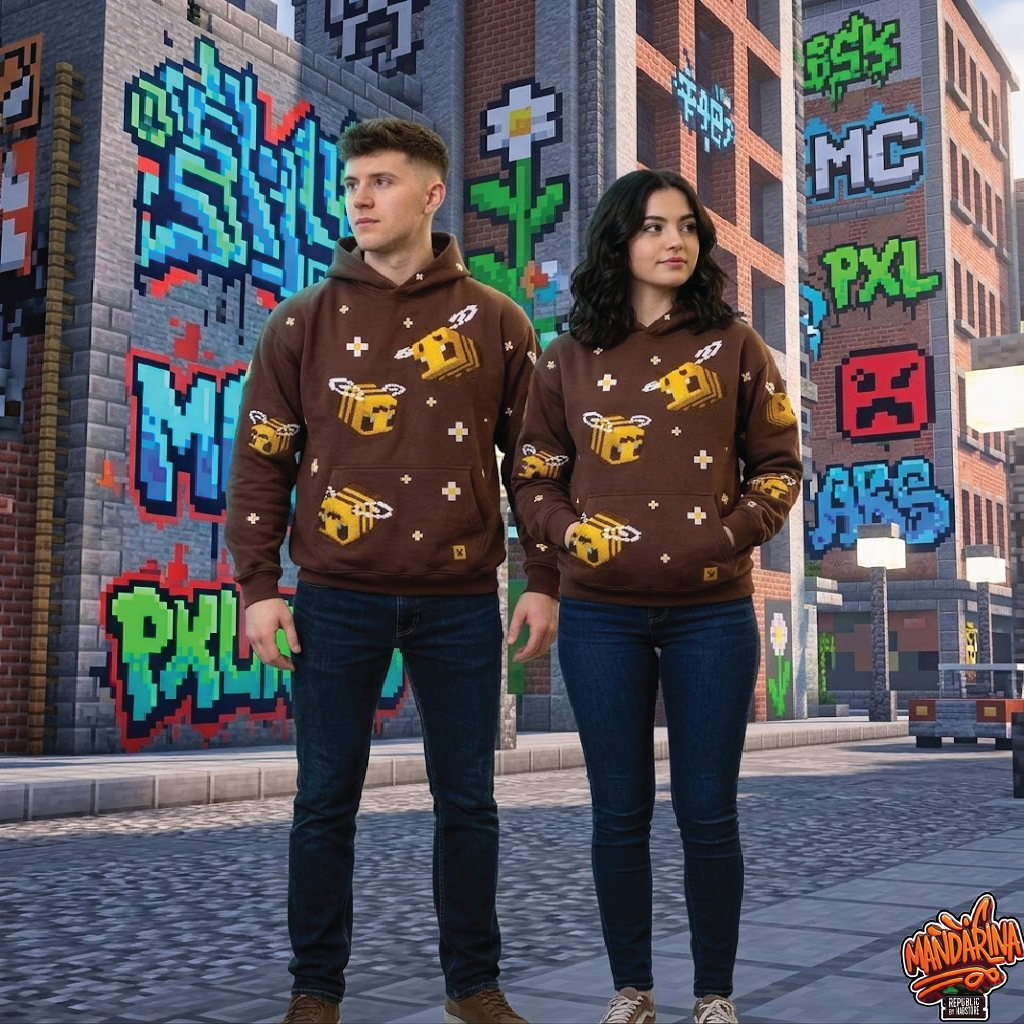 Pareja con Hoodie Minecraft Ecuador - Ropa gamer unisex para hombre y mujer | Mandarina Republic