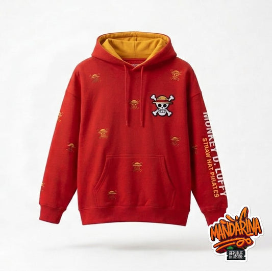 Hoodie Luffy – Nakamas Red 🏴‍☠️🔥