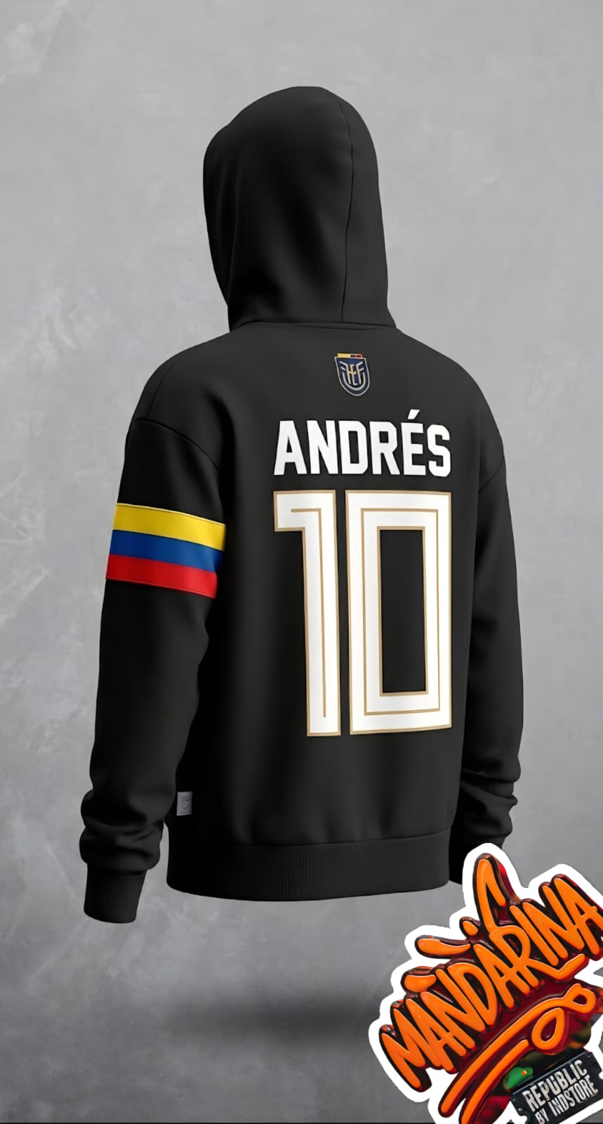 Hoodie Tricolor Personalizada | Logo Bordado + Nombre en Espalda