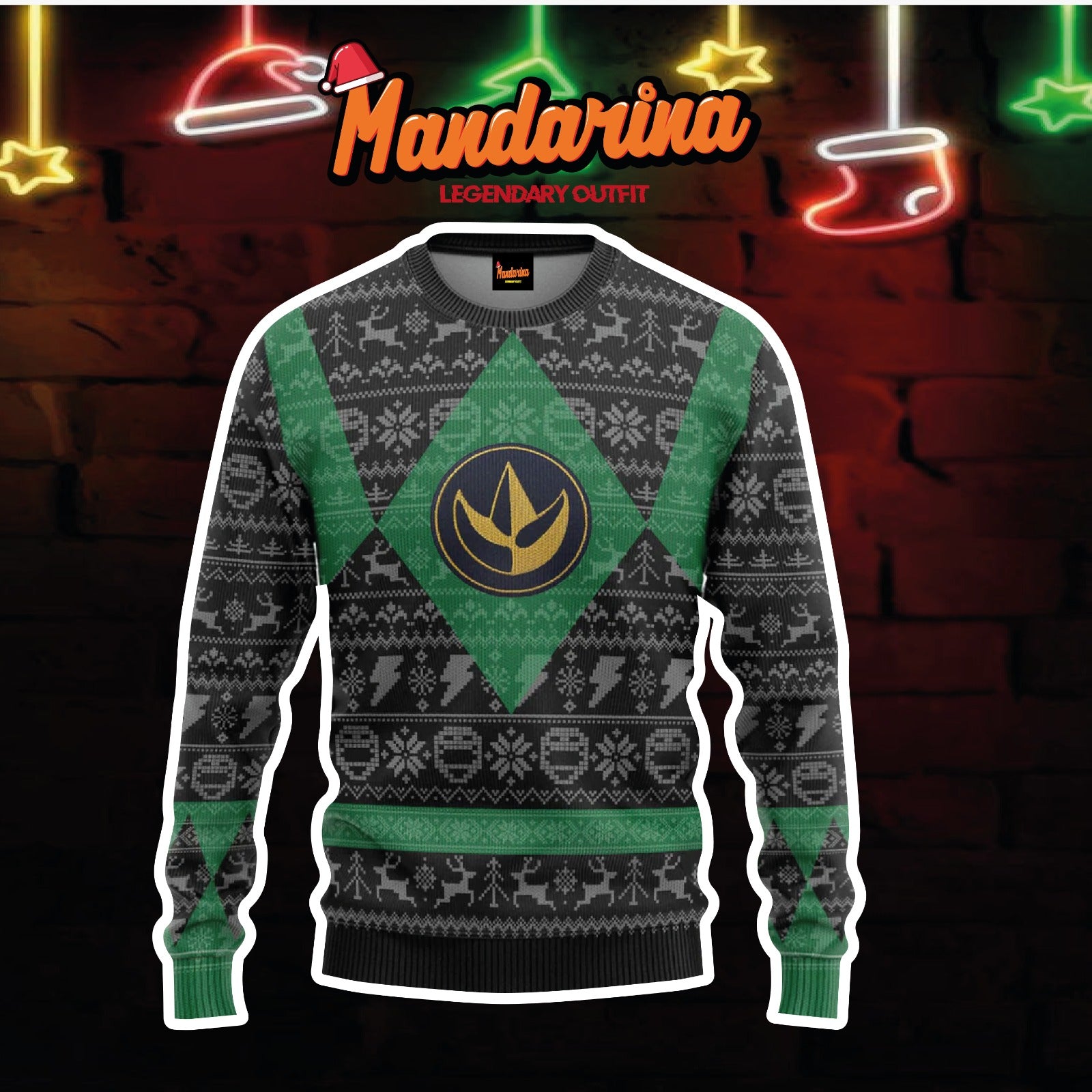 Ugly Sweaters Power Ranger - Green – Mandarina Republic