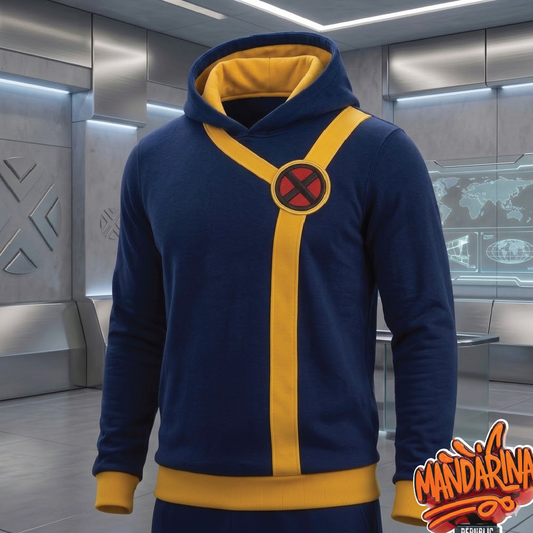 Hoodie Cíclope X-Men Ecuador - Sudadera azul y amarilla Marvel | Mandarina Republic