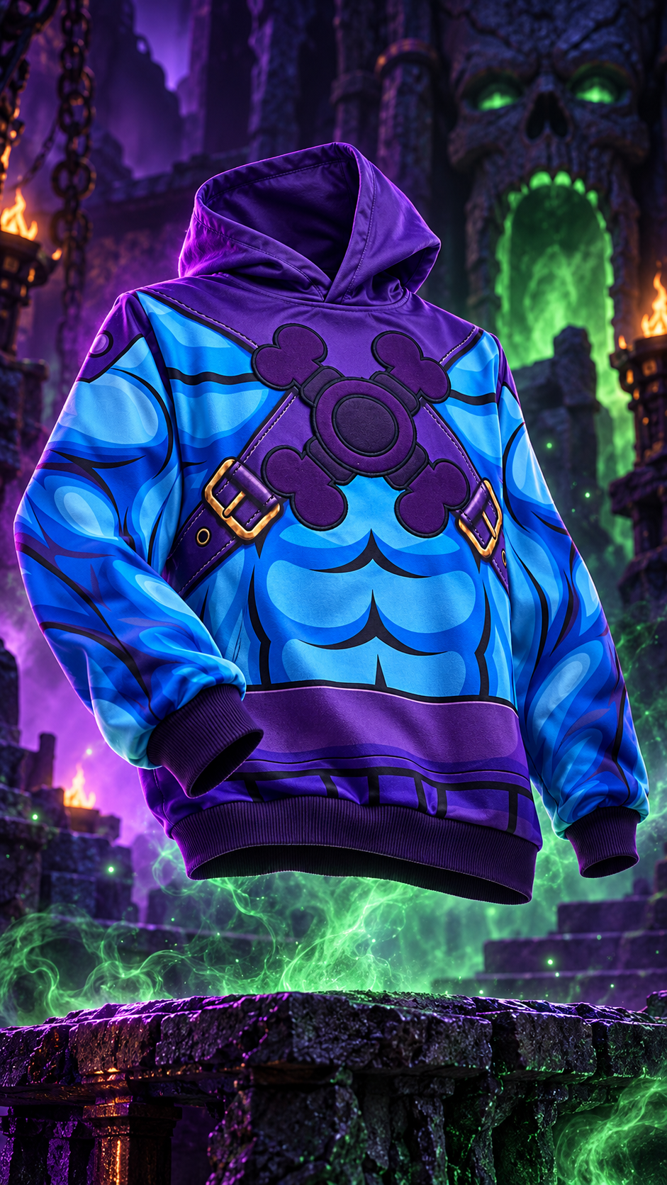 Sudadera Skeletor sobre altar mágico