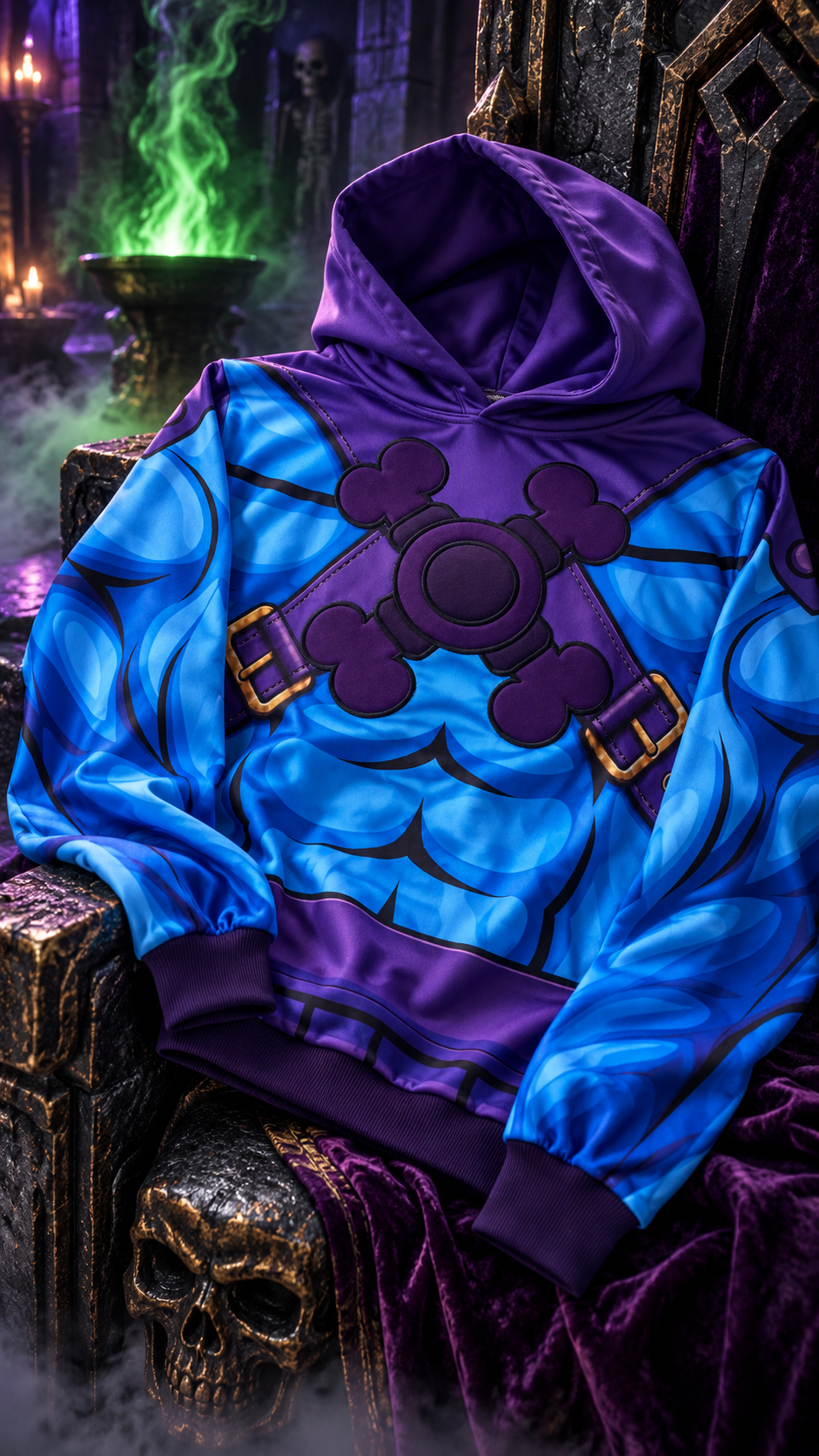 Sudadera Skeletor sobre trono oscuro
