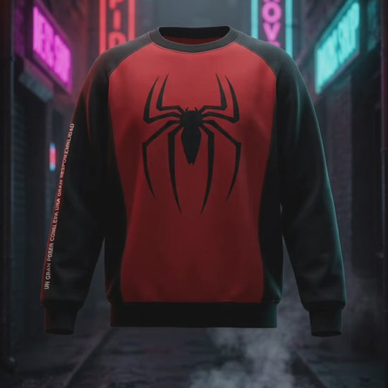 Video del buzo Spider-Man rojo y negro de Mandarina Republic