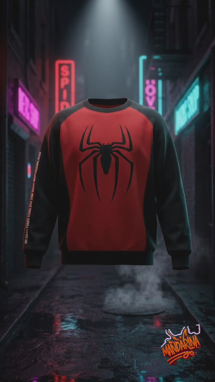 Video del buzo Spider-Man rojo y negro de Mandarina Republic